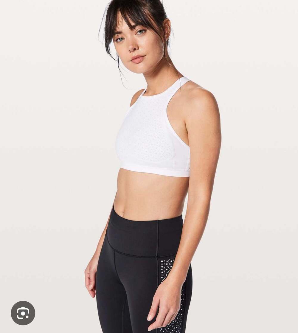 Lululemon Colour Me Quick High-Neck Laser Cut Sports Bra White 4